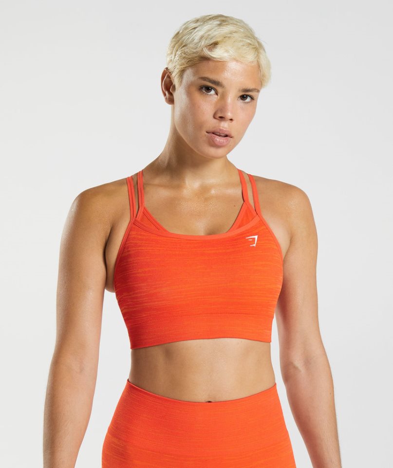 Women\'s Gymshark Adapt Marl Seamless Sports Bra Orange | NZ 7JHVGK